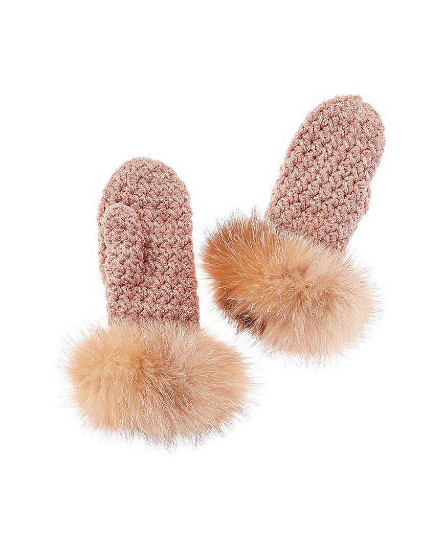 Surell Accessories Fleece-Lined Knit Mittens Pink One Size