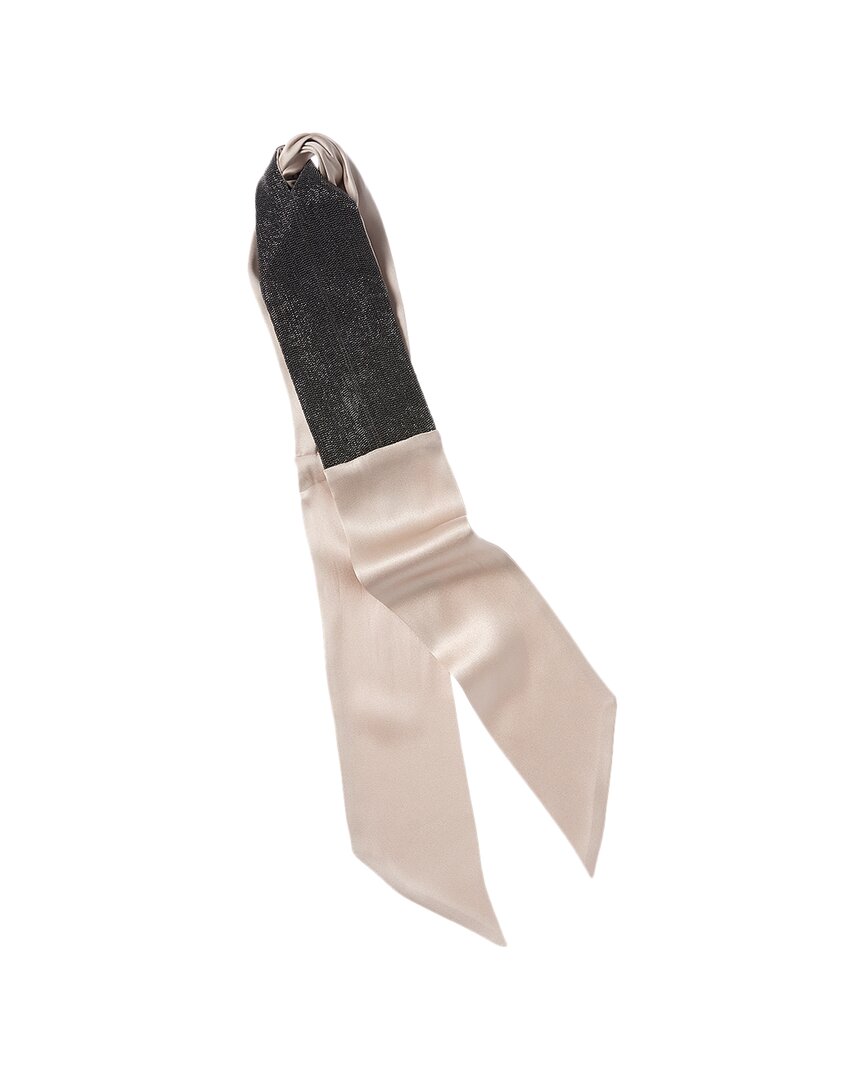 Brunello Cucinelli Monili Bead Silk Head Scarf