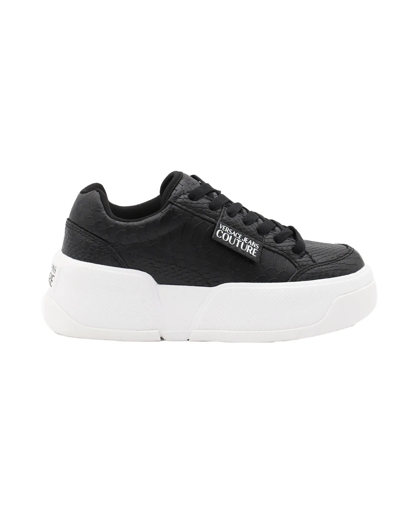Versace Jeans Couture Textured Black Low-Top Sneakers