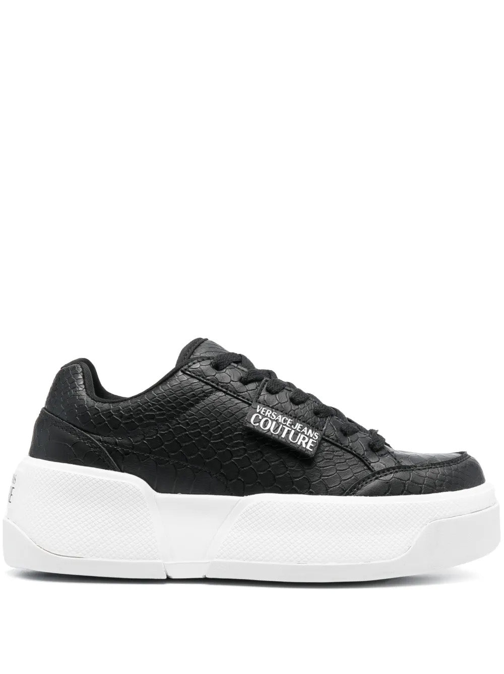 Versace Jeans Couture Textured Black Low-Top Sneakers