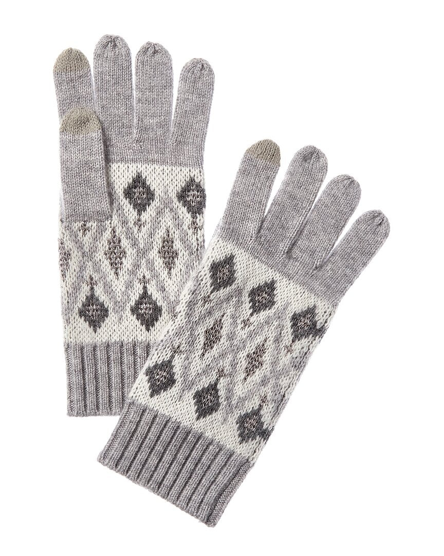 Sofiacashmere Fairisle Lurex Wool & Cashmere-Blend Glove