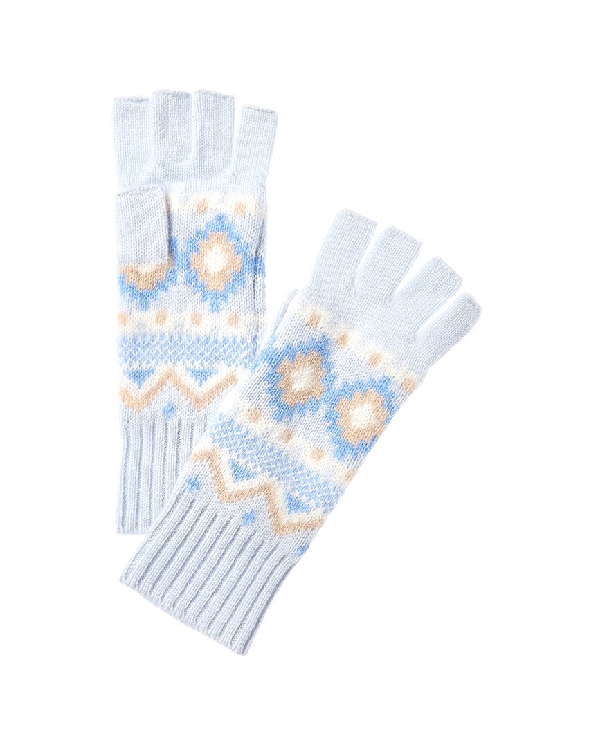 Hannah Rose Fairisle Cashmere Fingerless Gloves