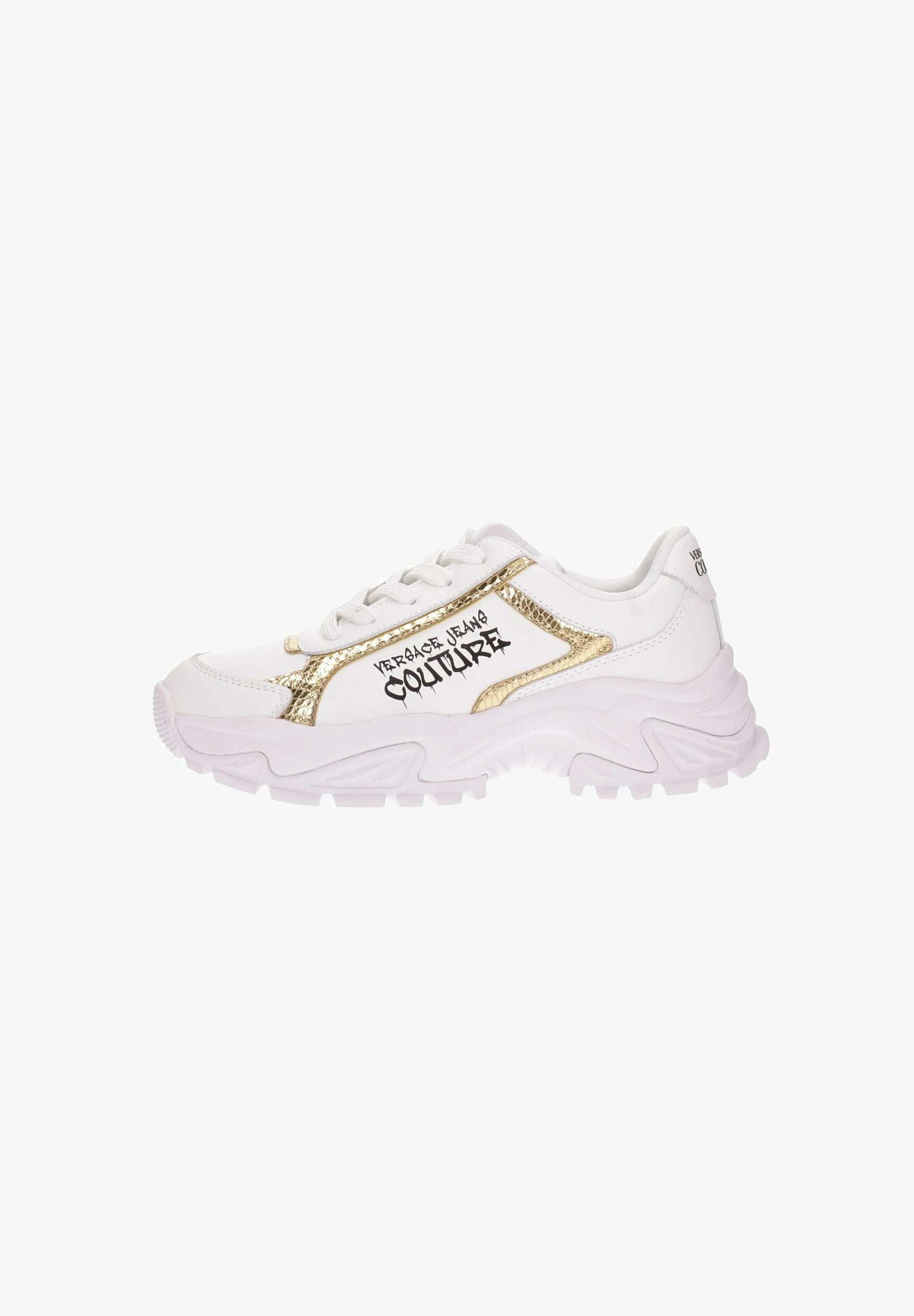 Versace Jeans Couture Women's White & Gold Chunky Sneakers