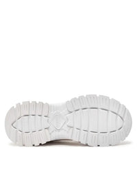 Versace Jeans Couture Chunky White Print Sneakers with Gold Chain Motif