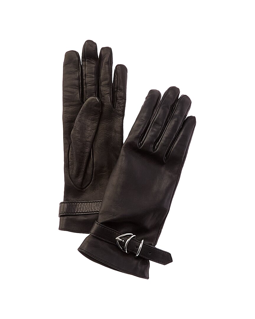 Gianvito Rossi Clash Silk-Lined Leather Gloves