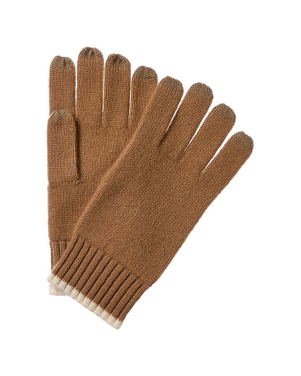 Qi Cashmere Contrast Tipping Tech Gloves