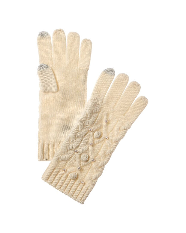 Forte Cashmere Pearl Cable Cashmere Gloves