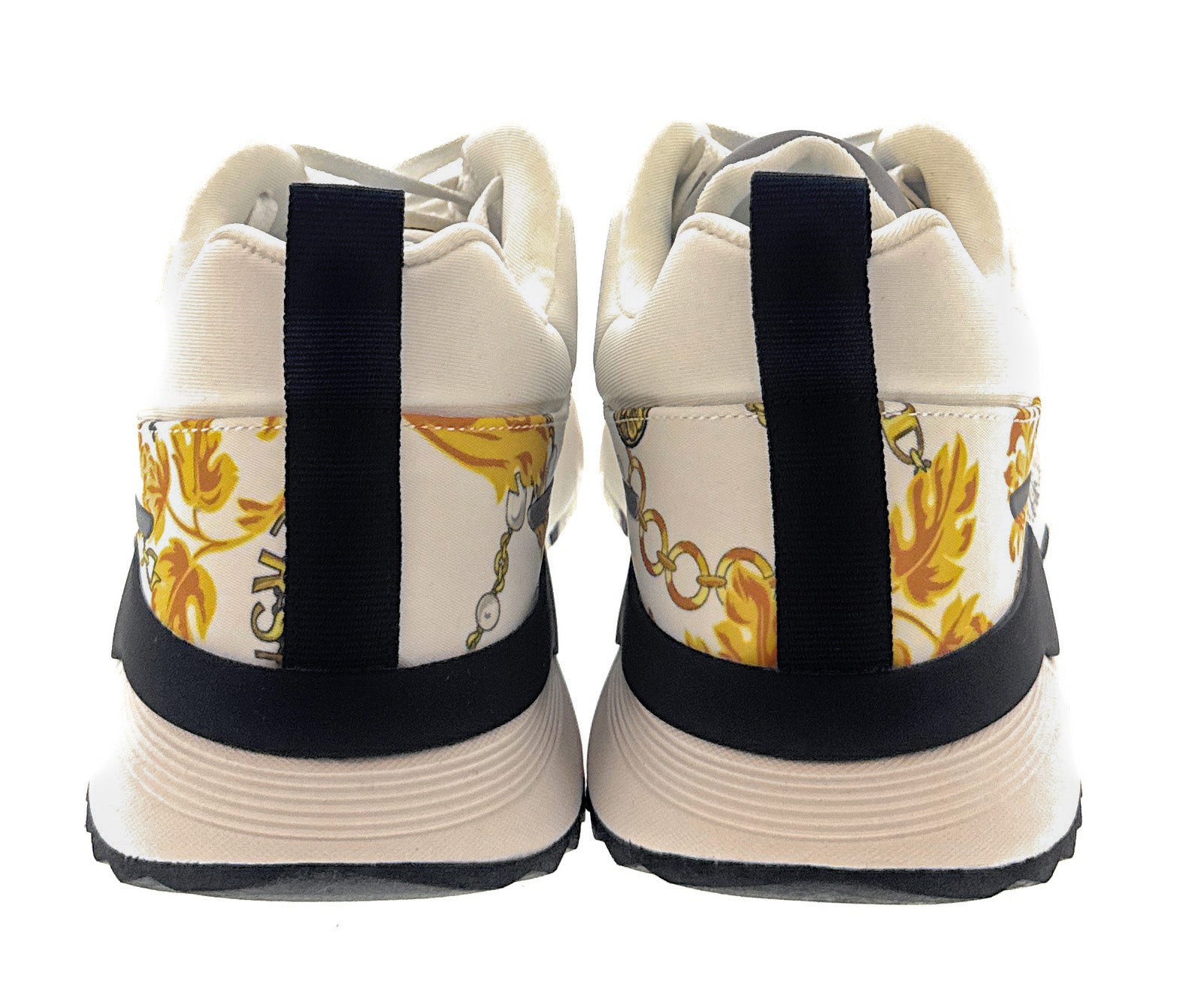 Versace Jeans Couture White/Gold Signature Mens Fashion Lace-Up Sneakers