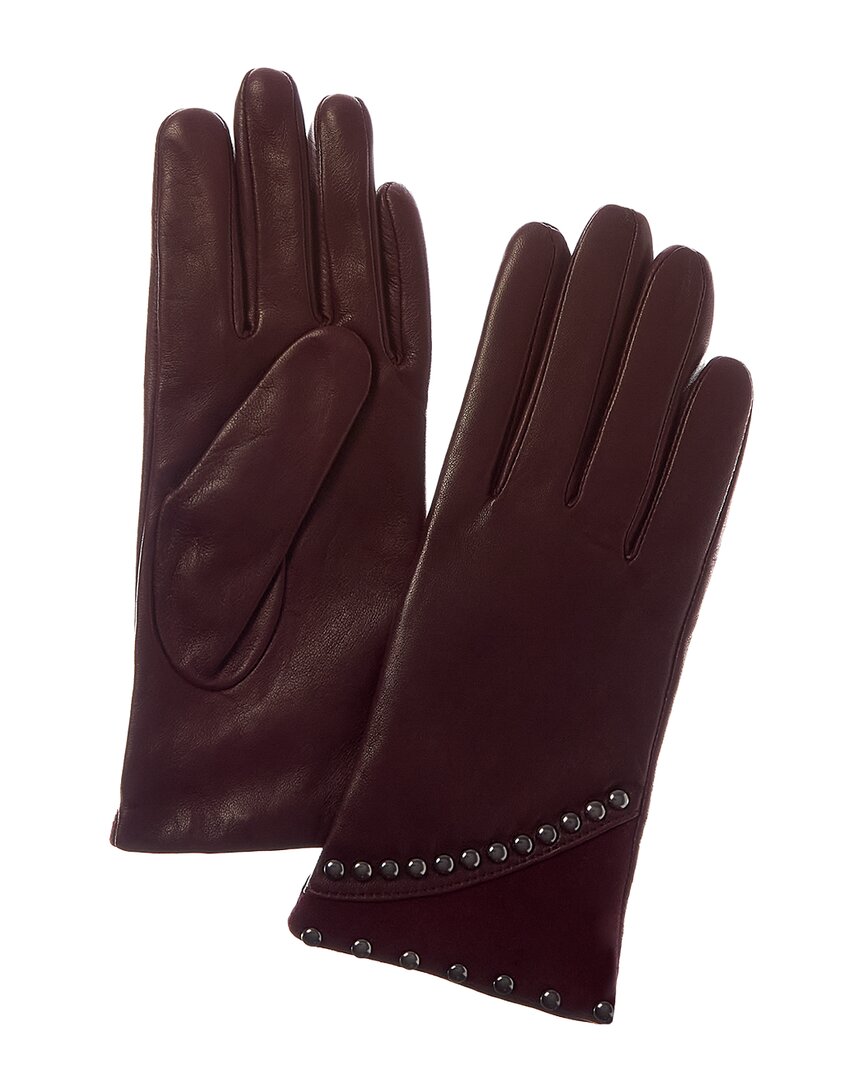 Sofiacashmere Classic Cashmere-Lined Nappa Leather Gloves