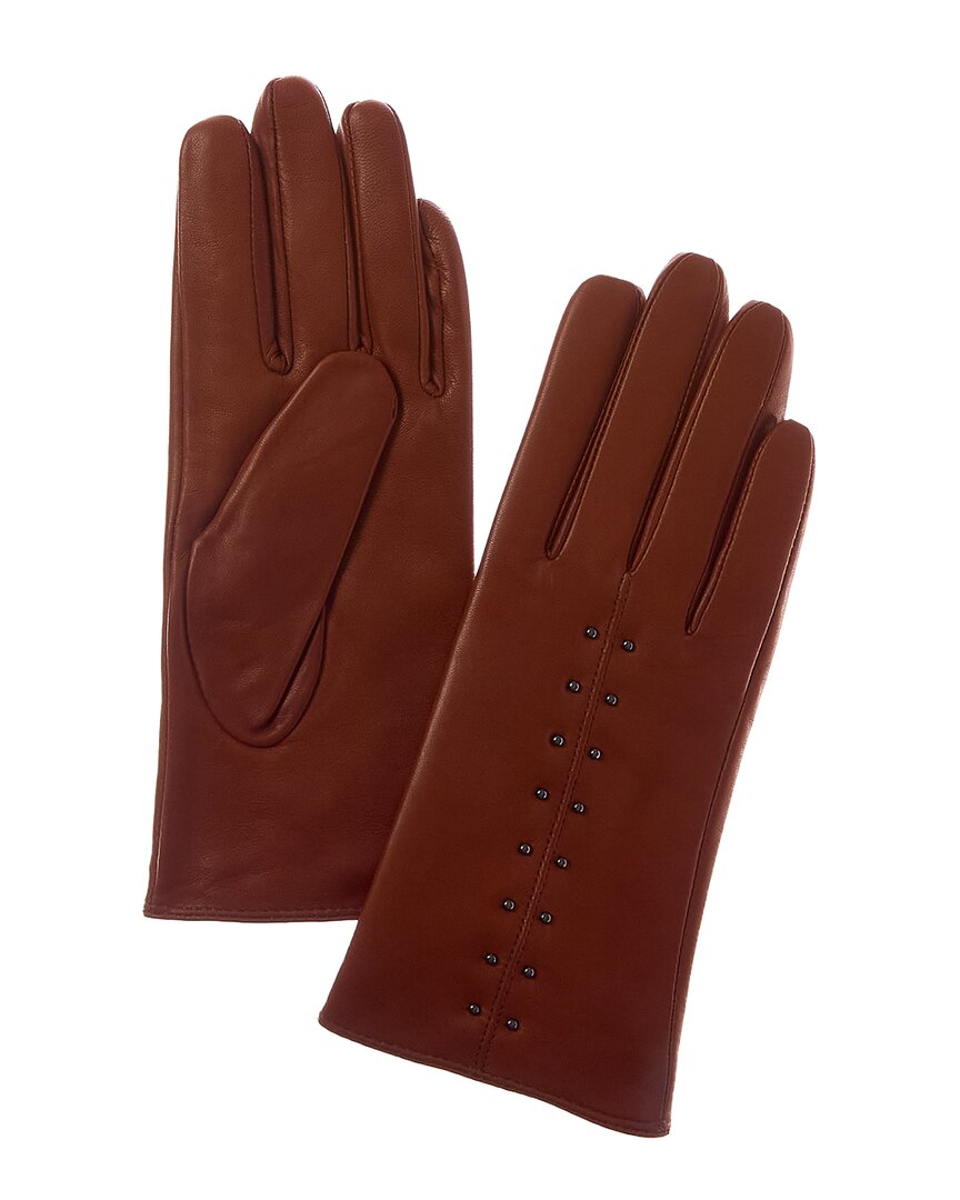 Sofiacashmere Cashmere-Lined Nappa Leather Gloves