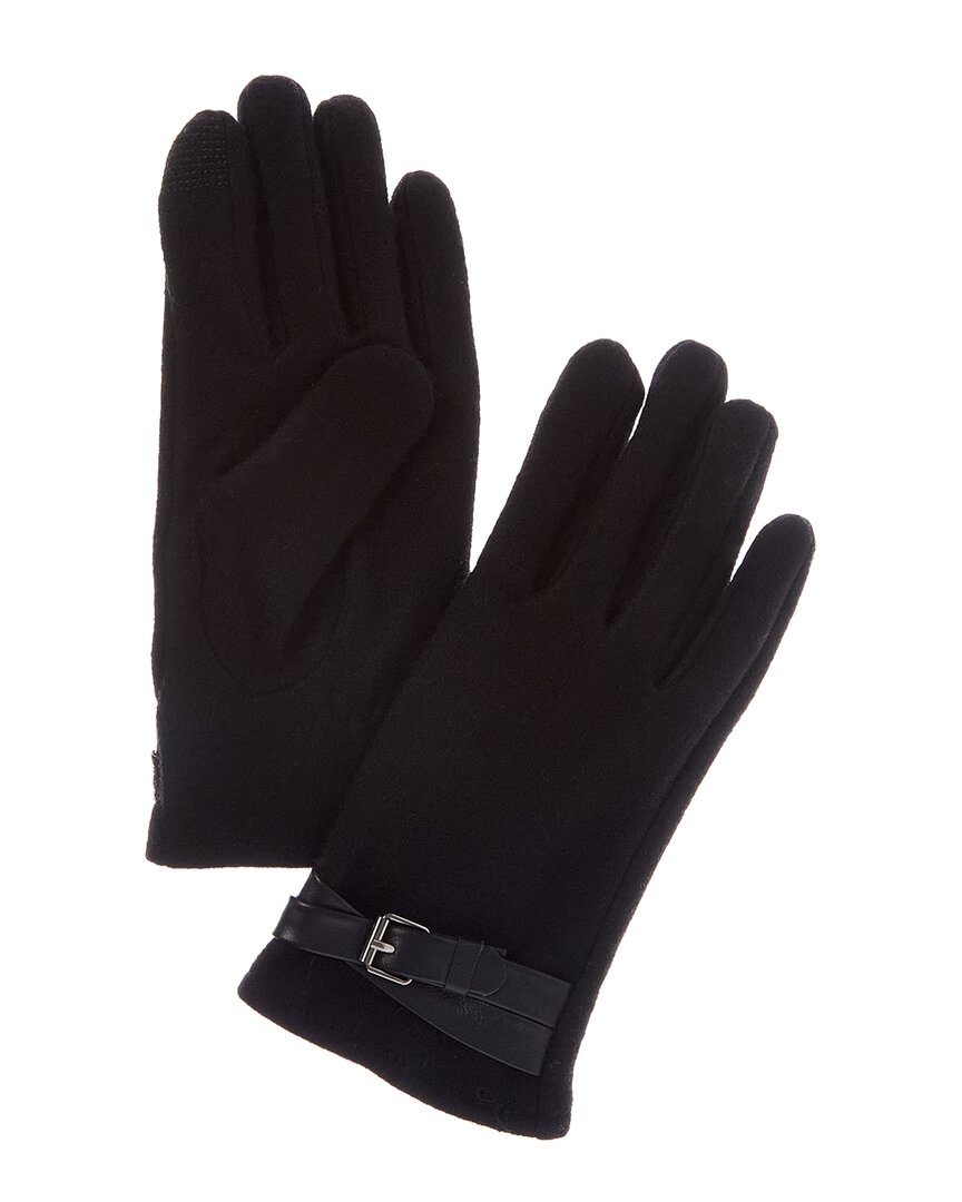Brooks Brothers Leather Belt Knit Wool-Blend Gloves