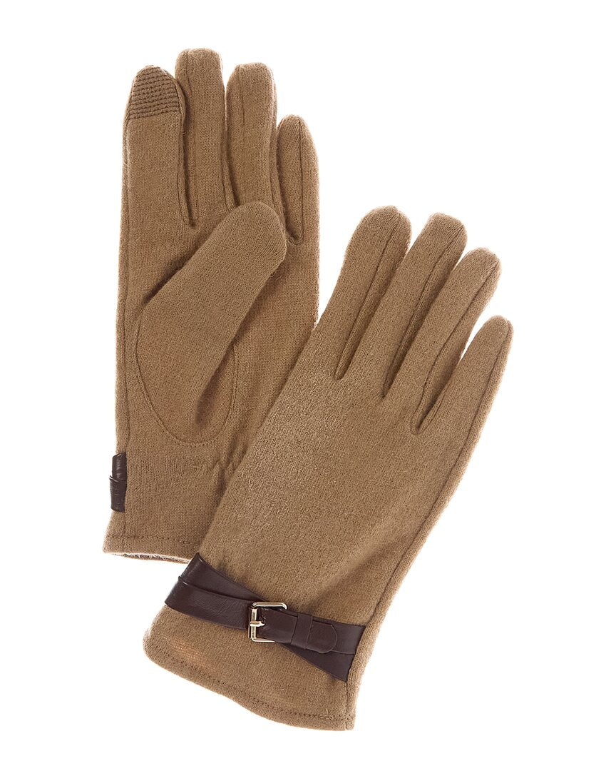 Brooks Brothers Leather Belt Knit Wool-Blend Gloves