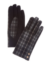Brooks Brothers Knit Plaid Wool-Blend Gloves