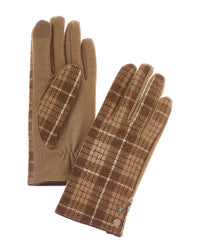 Brooks Brothers Knit Plaid Wool-Blend Gloves