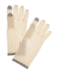 Phenix Tipped Rib Cuff Cashmere Gloves