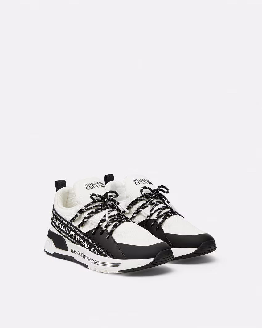 Versace Jeans Couture Monochrome Mesh-Panel Chunky Sneakers