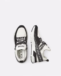 Versace Jeans Couture Monochrome Mesh-Panel Chunky Sneakers