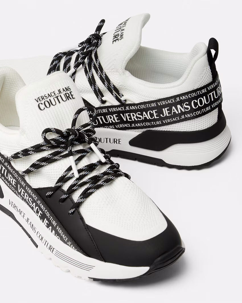Versace Jeans Couture Monochrome Mesh-Panel Chunky Sneakers