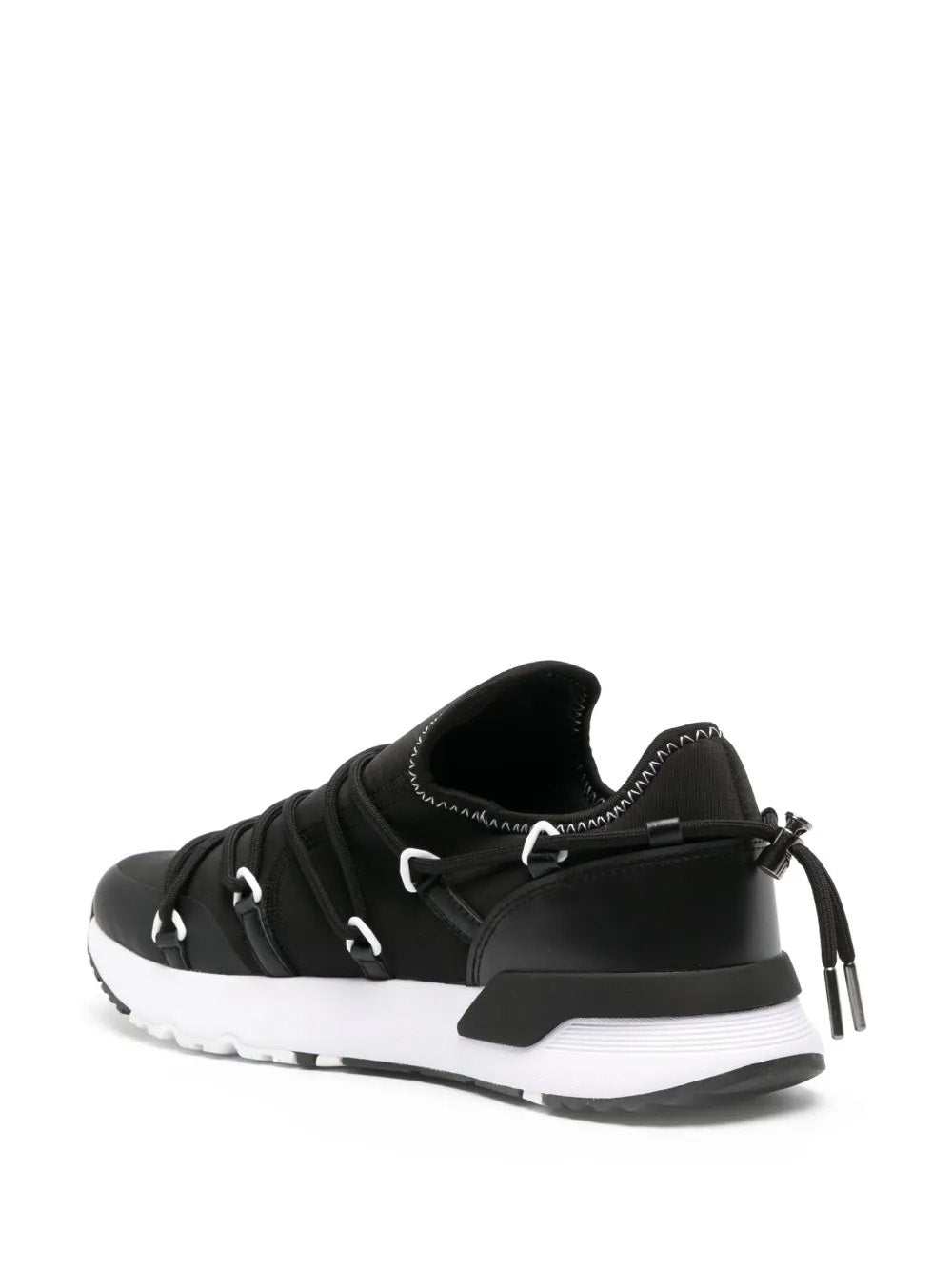 Versace Jeans Couture Black Mesh Slip-On Sneakers with Contrast Sole