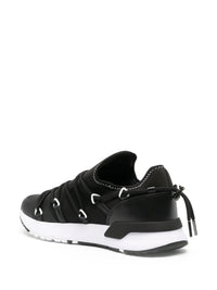 Versace Jeans Couture Black Mesh Slip-On Sneakers with Contrast Sole