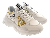 Versace Jeans Couture White/Gold Mens Baroque Panel Sneakers