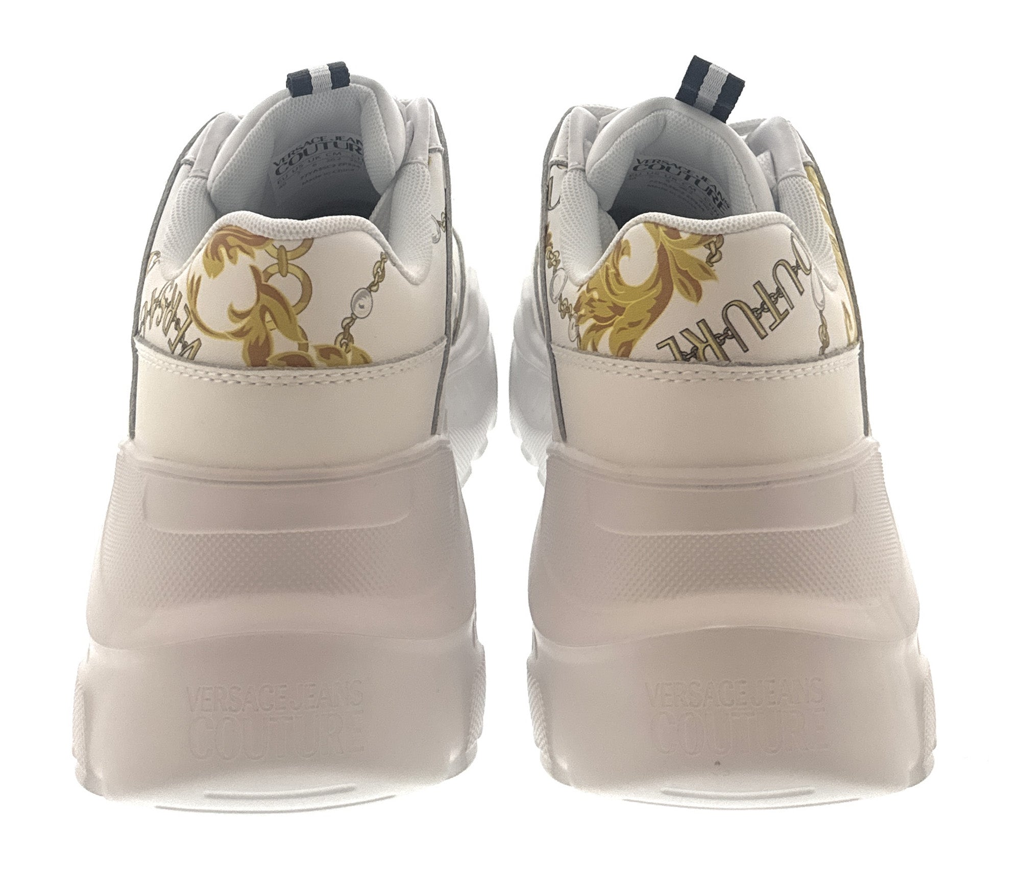 Versace Jeans Couture White/Gold Mens Baroque Panel Sneakers