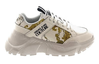 Versace Jeans Couture White/Gold Mens Baroque Panel Sneakers