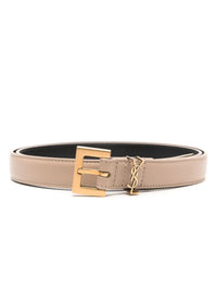 SAINT LAURENT Saint Laurent Women Cassandre Thin Belt With Square Buckle In Box Leather