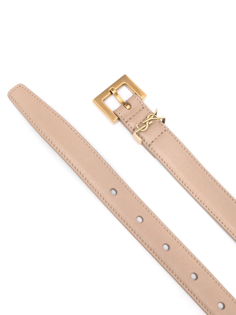 SAINT LAURENT Saint Laurent Women Cassandre Thin Belt With Square Buckle In Box Leather