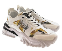 Versace Jeans Couture Chunky Baroque Panel White Gold Mens Sneakers