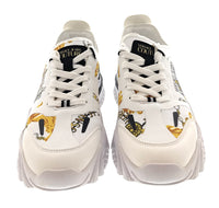 Versace Jeans Couture Chunky Baroque Panel White Gold Mens Sneakers