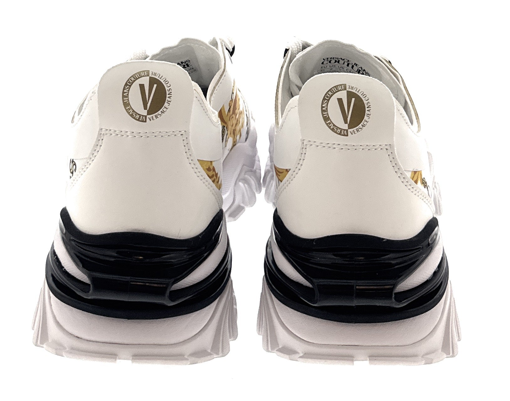 Versace Jeans Couture Chunky Baroque Panel White Gold Mens Sneakers