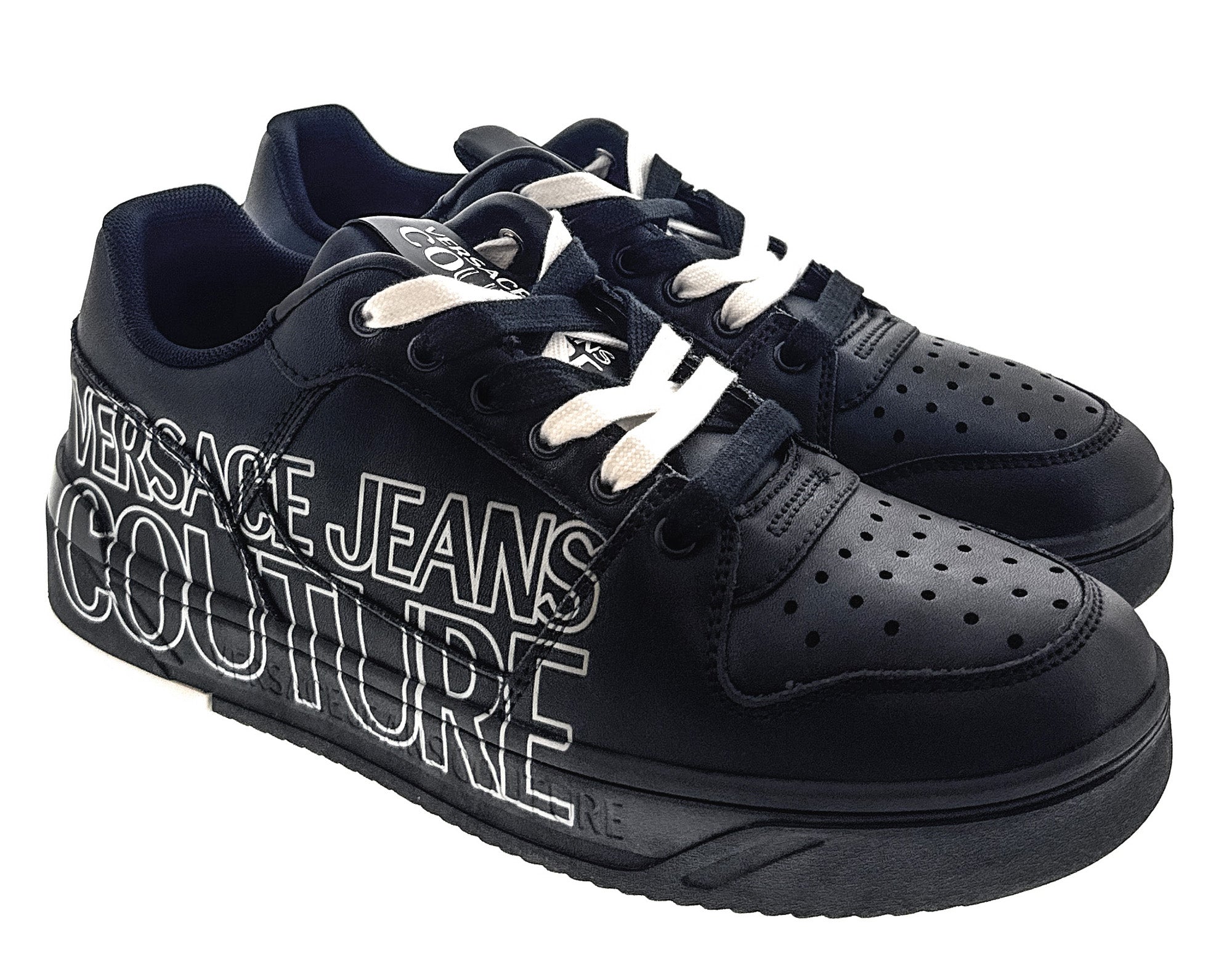 Versace Jeans Couture Black Signature Logo Classic Mens Sneakers