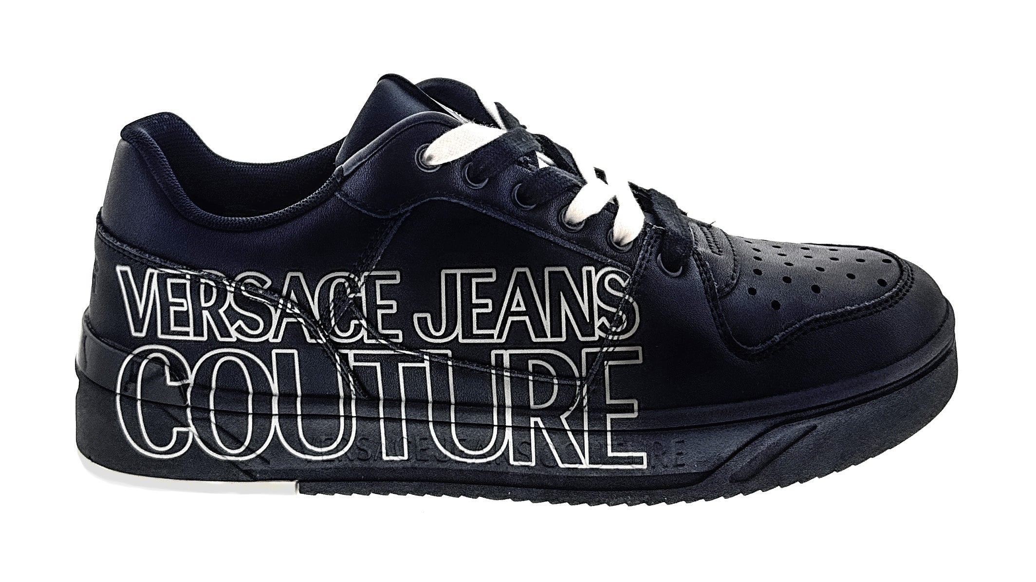 Versace Jeans Couture Black Signature Logo Classic Mens Sneakers