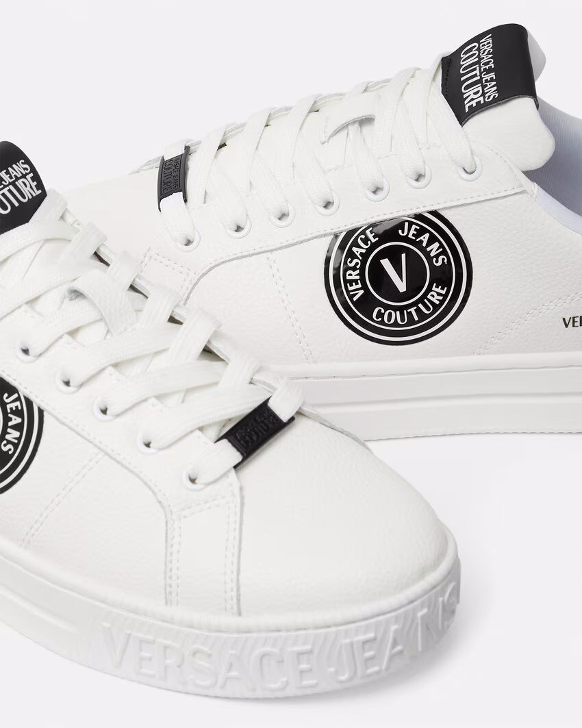 Versace Jeans Couture Men’s White Low-Top Logo Sneakers