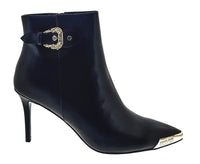 Versace Jeans Couture Ornate Buckle Heeled Ankle Boots-