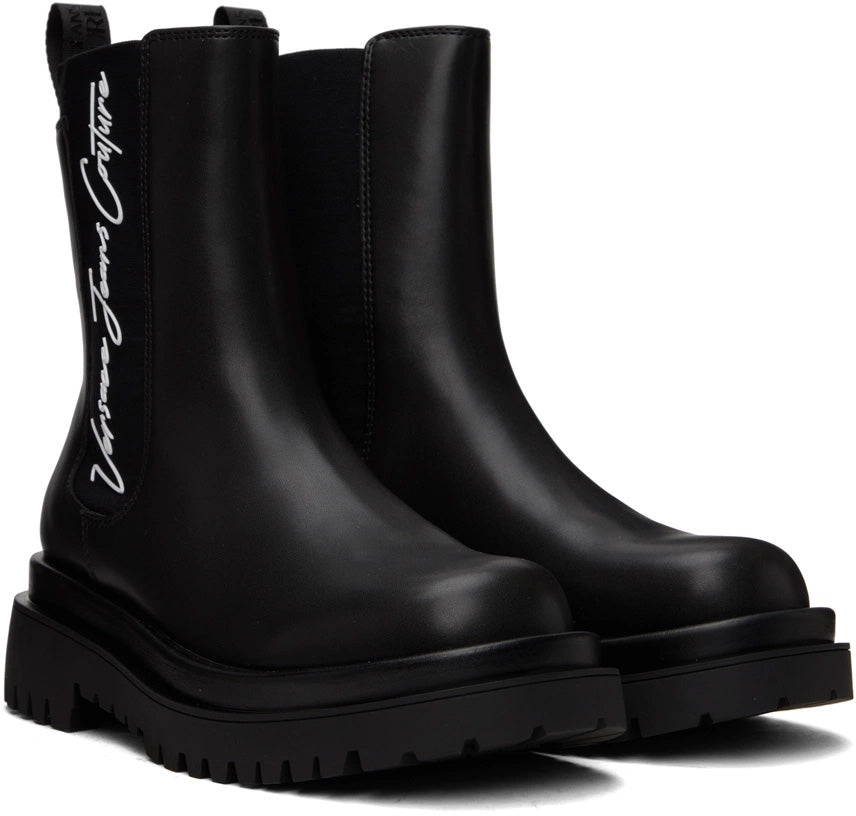 Versace Jeans Couture Chunky Sole Black Womens Chelsea Boots-