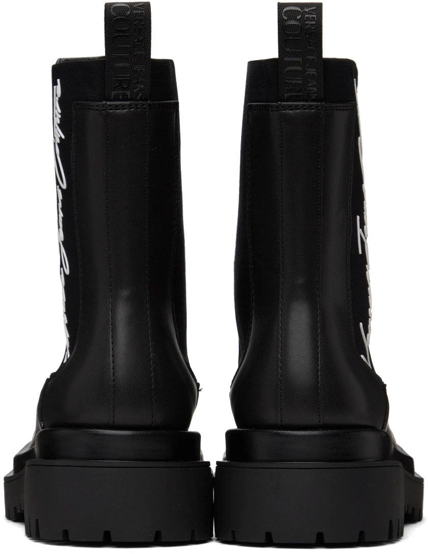 Versace Jeans Couture Chunky Sole Black Womens Chelsea Boots-