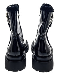 Versace Jeans Couture Chunky Sole Ornate Buckle Womens Ankle Boots -