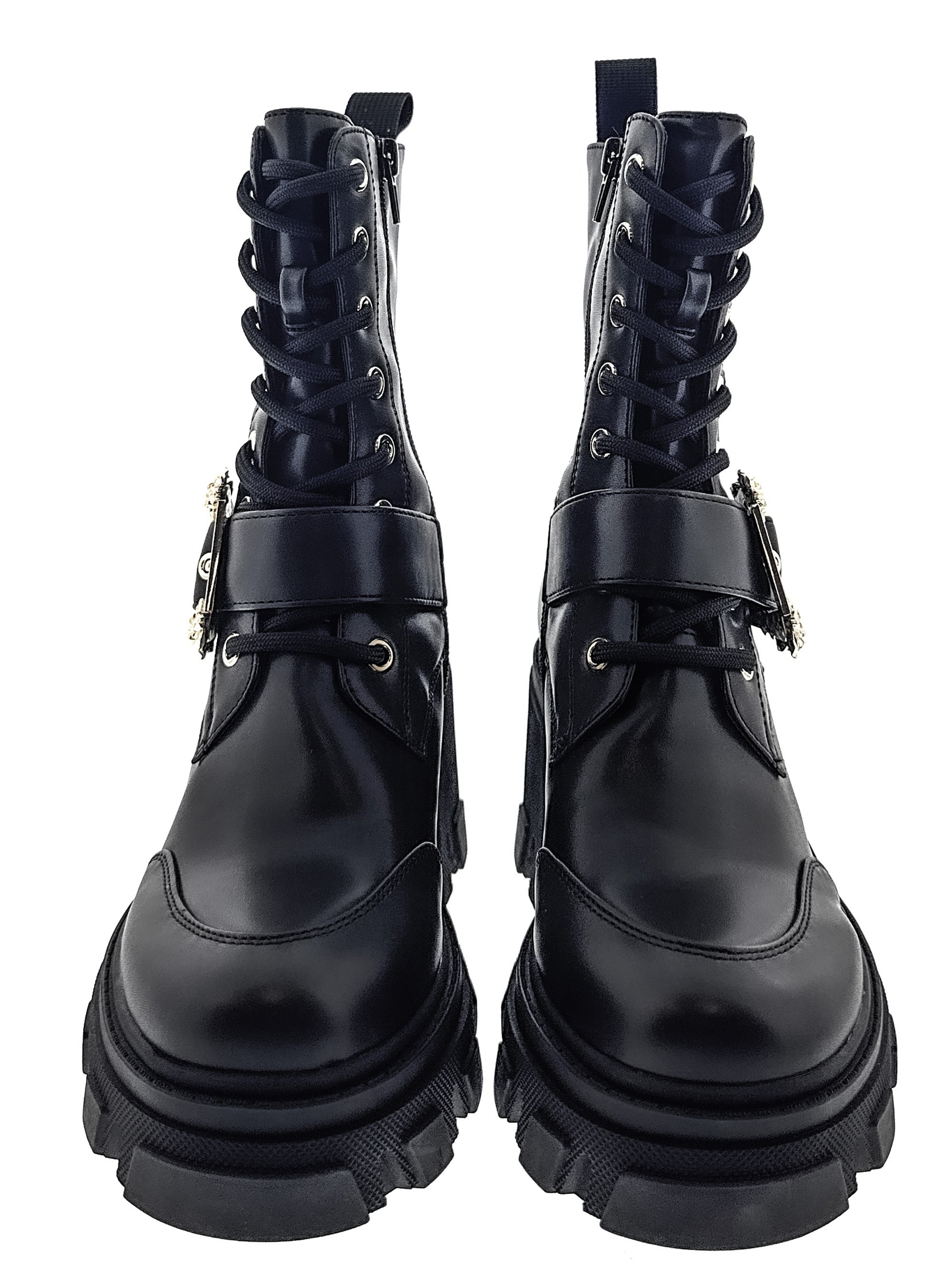 Versace Jeans Couture Chunky Sole Ankle Lace Up Womens Boots-