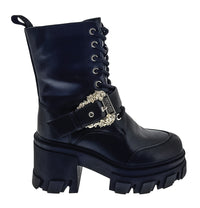 Versace Jeans Couture Chunky Sole Ankle Lace Up Womens Boots-