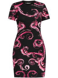 Versace Jeans Couture Pink Baroque-Print Fitted T-Shirt Dress