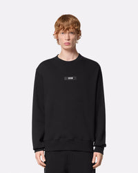 Versace Jeans Couture Black Cotton Mens Minimalist Logo Sweatshirt