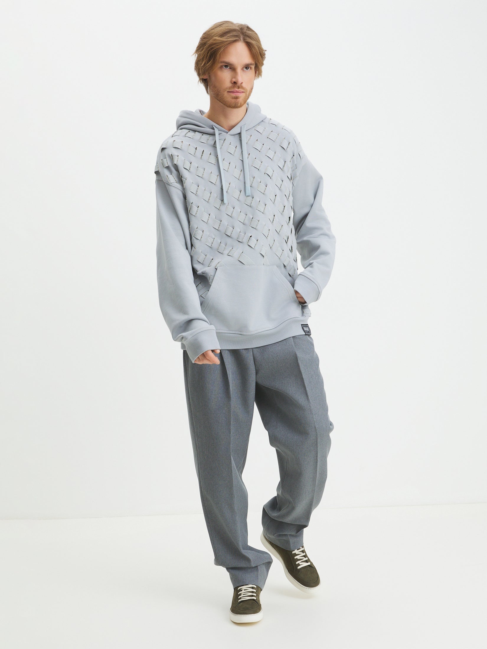 Versace Jeans Couture Ice Grey Cotton Mens Sweatshirt