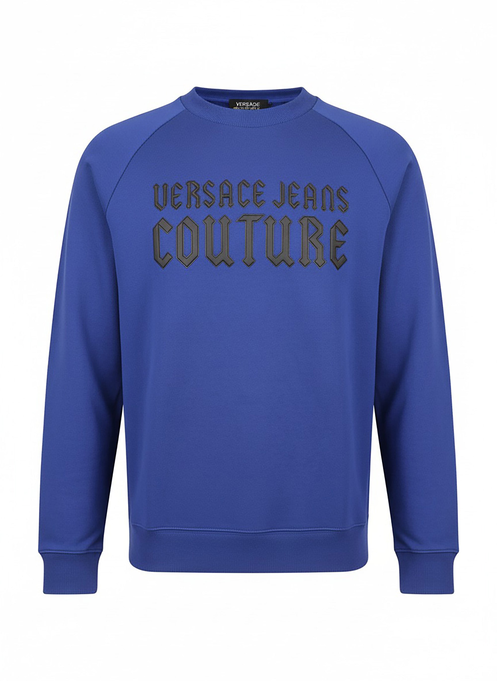 Versace Jeans Couture Steel Blue Cotton Mens Sweatshirt