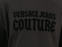 Versace Jeans Couture Black Cotton Mens Gothic Logo Print Sweatshirt