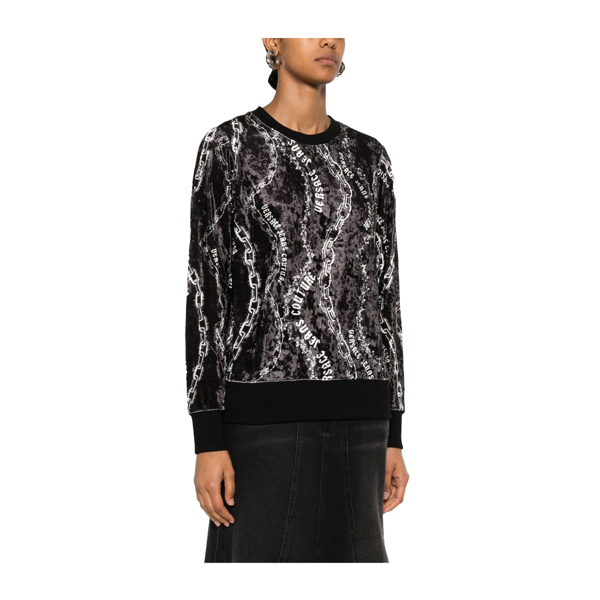 Versace Jeans Couture Black Signautre Lightweight Womens Sweatshirt-