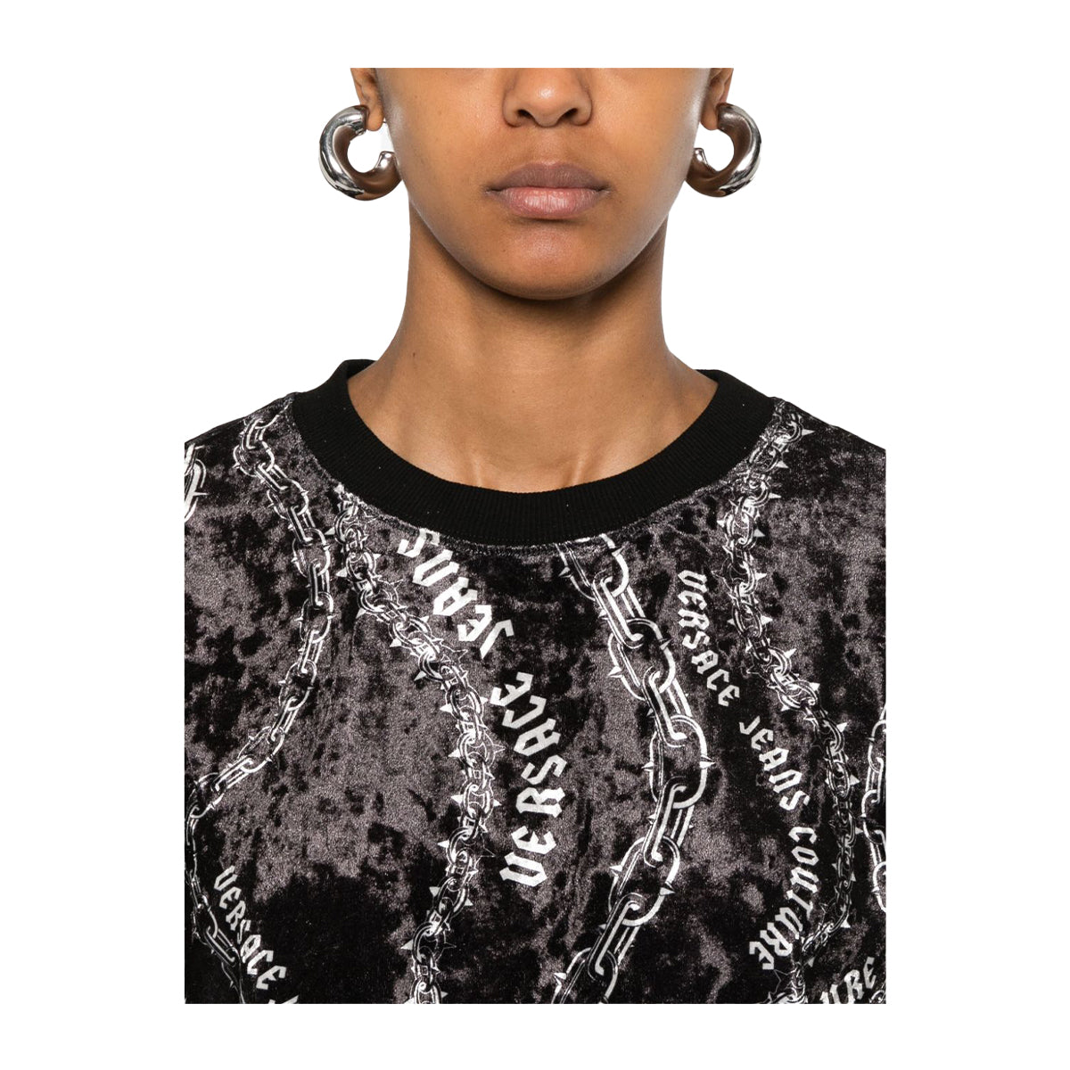 Versace Jeans Couture Black Signautre Lightweight Womens Sweatshirt-