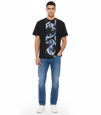 Versace Jeans Couture Black Mens Baroque Scroll Print T-Shirt