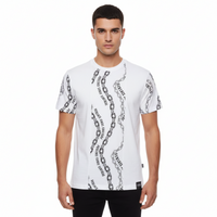 Versace Jeans Couture White Mens Graphic Chain-Print T-Shirt